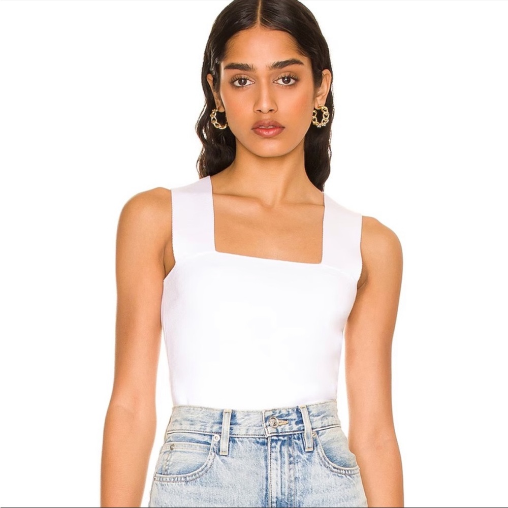 A.L.C. Racerback Wide Strap Stretch Tank Top